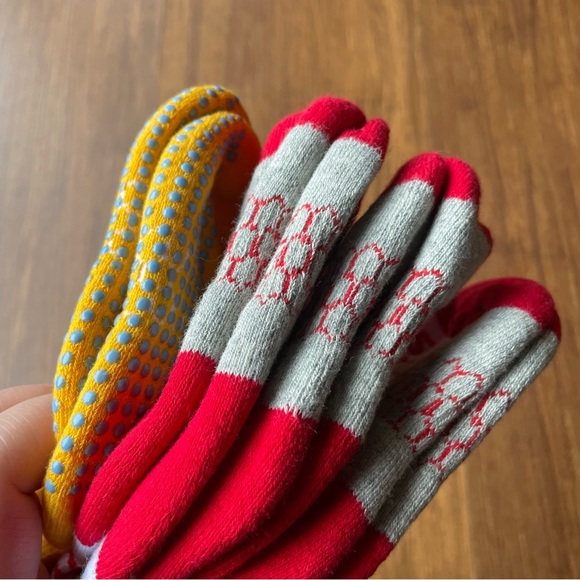 BOMBAS Socks Toddler Kid 4 PAIR Yellow Gripper Red White Crew NEW Kids Youth Boy - Picture 3 of 9